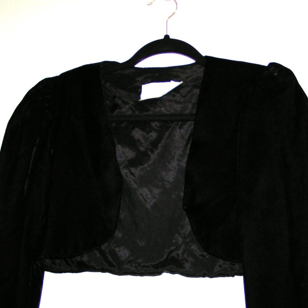 BLACK VELVET VINTAGE BOLERO M